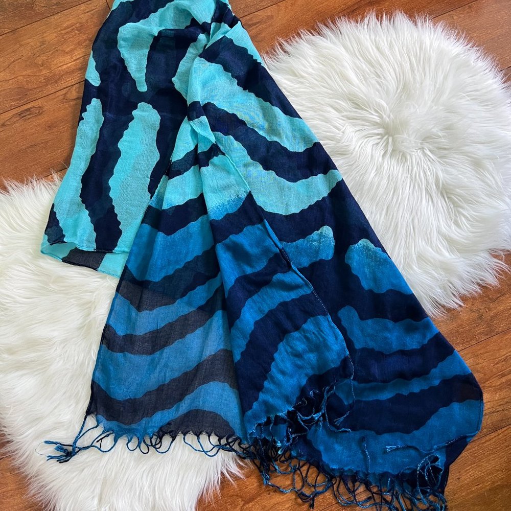 Shades of Blue Print Scarf